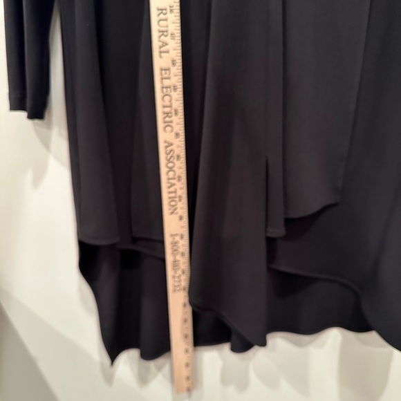 Joseph Ribkoff Black Asymmetrical Top Tunic V Neck 3/4 Sleeves Neutral Sz 12 - Picture 4 of 13